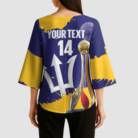 Barbados Royals Cricket Custom Kimono Sleeve Blouse 3rd Champions Trophy Proud - Blue - Wonder Print Shop