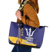 Barbados Royals Cricket Custom Leather Tote Bag 3rd Champions Trophy Proud - Blue - Wonder Print Shop