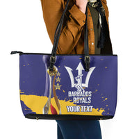 Barbados Royals Cricket Custom Leather Tote Bag 3rd Champions Trophy Proud - Blue - Wonder Print Shop