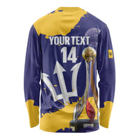 Barbados Royals Cricket Custom Long Sleeve Shirt 3rd Champions Trophy Proud - Blue - Wonder Print Shop