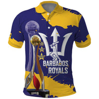 Barbados Royals Cricket Custom Polo Shirt 3rd Champions Trophy Proud - Blue - Wonder Print Shop