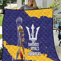 Barbados Royals Cricket Custom Quilt 3rd Champions Trophy Proud - Blue - Wonder Print Shop