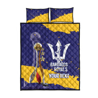 Barbados Royals Cricket Custom Quilt Bed Set 3rd Champions Trophy Proud - Blue - Wonder Print Shop
