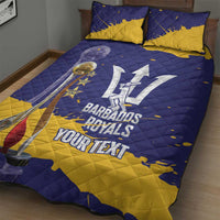 Barbados Royals Cricket Custom Quilt Bed Set 3rd Champions Trophy Proud - Blue - Wonder Print Shop
