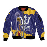 Barbados Royals Cricket Custom Sleeve Zip Bomber Jacket 3rd Champions Trophy Proud - Blue - Wonder Print Shop