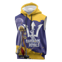 Barbados Royals Cricket Custom Sleeveless Hoodie 3rd Champions Trophy Proud - Blue - Wonder Print Shop
