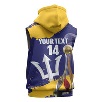 Barbados Royals Cricket Custom Sleeveless Zip Hoodie 3rd Champions Trophy Proud - Blue - Wonder Print Shop
