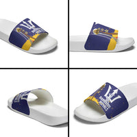 Barbados Royals Cricket Custom Slide Sandals 3rd Champions Trophy Proud - Blue - Wonder Print Shop