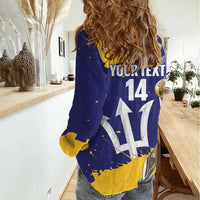 Barbados Royals Cricket Custom Women Casual Shirt 3rd Champions Trophy Proud - Blue - Wonder Print Shop