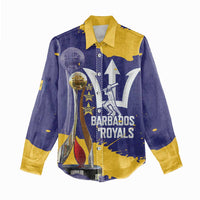 Barbados Royals Cricket Custom Women Casual Shirt 3rd Champions Trophy Proud - Blue - Wonder Print Shop