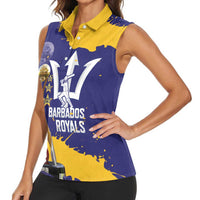 Barbados Royals Cricket Custom Women Sleeveless Polo Shirt 3rd Champions Trophy Proud - Blue - Wonder Print Shop