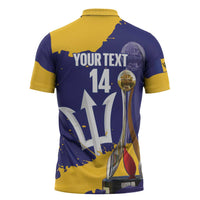 Barbados Royals Cricket Custom Zipper Polo Shirt 3rd Champions Trophy Proud - Blue - Wonder Print Shop
