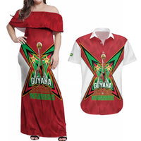 Amazon Warriors Guyana Cricket Custom Couples Matching Off Shoulder Maxi Dress and Hawaiian Shirt 2025 2nd Champions Proud - Wonder Print Shop