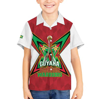 Amazon Warriors Guyana Cricket Custom Family Matching Off The Shoulder Long Sleeve Dress and Hawaiian Shirt 2025 2nd Champions Proud - Wonder Print Shop