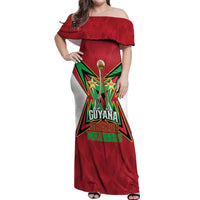 Amazon Warriors Guyana Cricket Custom Off Shoulder Maxi Dress 2025 2nd Champions Proud - Wonder Print Shop