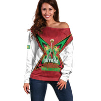 Amazon Warriors Guyana Cricket Custom Off Shoulder Sweater 2025 2nd Champions Proud - Wonder Print Shop