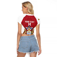 Amazon Warriors Guyana Cricket Custom Raglan Cropped T Shirt 2025 2nd Champions Proud - Wonder Print Shop