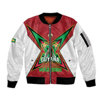 Amazon Warriors Guyana Cricket Custom Sleeve Zip Bomber Jacket 2025 2nd Champions Proud - Wonder Print Shop