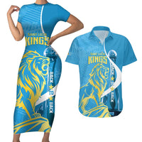 Saint Lucia Kings Cricket Custom Couples Matching Short Sleeve Bodycon Dress and Hawaiian Shirt 2025 2nd Champions Back To Back - Wonder Print Shop