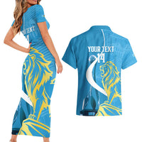 Saint Lucia Kings Cricket Custom Couples Matching Short Sleeve Bodycon Dress and Hawaiian Shirt 2025 2nd Champions Back To Back - Wonder Print Shop