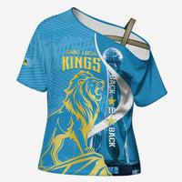 Saint Lucia Kings Cricket Custom Cross Shoulder Shirt 2025 2nd Champions Back To Back - Wonder Print Shop