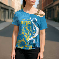 Saint Lucia Kings Cricket Custom Cross Shoulder Shirt 2025 2nd Champions Back To Back - Wonder Print Shop