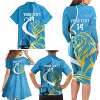 Saint Lucia Kings Cricket Custom Family Matching Long Sleeve Bodycon Dress and Hawaiian Shirt 2025 2nd Champions Back To Back - Wonder Print Shop