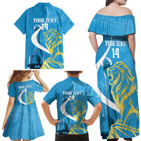 Saint Lucia Kings Cricket Custom Family Matching Off Shoulder Maxi Dress and Hawaiian Shirt 2025 2nd Champions Back To Back - Wonder Print Shop