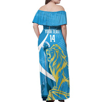 Saint Lucia Kings Cricket Custom Family Matching Off Shoulder Maxi Dress and Hawaiian Shirt 2025 2nd Champions Back To Back - Wonder Print Shop