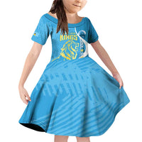 Saint Lucia Kings Cricket Custom Family Matching Off Shoulder Short Dress and Hawaiian Shirt 2025 2nd Champions Back To Back - Wonder Print Shop