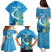 Saint Lucia Kings Cricket Custom Family Matching Puletasi and Hawaiian Shirt 2025 2nd Champions Back To Back - Wonder Print Shop