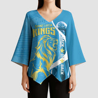 Saint Lucia Kings Cricket Custom Kimono Sleeve Blouse 2025 2nd Champions Back To Back - Wonder Print Shop