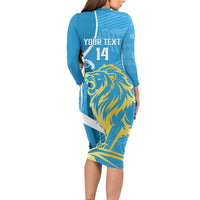 Saint Lucia Kings Cricket Custom Long Sleeve Bodycon Dress 2025 2nd Champions Back To Back - Wonder Print Shop