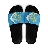 Saint Lucia Kings Cricket Custom Slide Sandals 2025 2nd Champions Back To Back - Wonder Print Shop