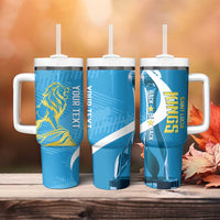 Saint Lucia Kings Cricket Custom Tumbler With Handle 2025 2nd Champions Back To Back - Wonder Print Shop