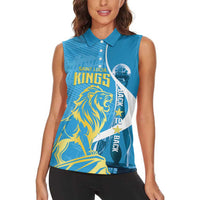 Saint Lucia Kings Cricket Custom Women Sleeveless Polo Shirt 2025 2nd Champions Back To Back - Wonder Print Shop