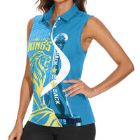 Saint Lucia Kings Cricket Custom Women Sleeveless Polo Shirt 2025 2nd Champions Back To Back - Wonder Print Shop