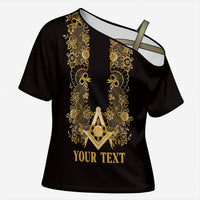Personalised Filipino Freemasonry Cross Shoulder Shirt Masonic Barong Tagalog Inspired Ivory White