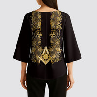 Personalised Filipino Freemasonry Kimono Sleeve Blouse Masonic Barong Tagalog Inspired Ivory White