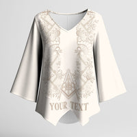 Personalised Filipino Freemasonry Kimono Sleeve Blouse Masonic Barong Tagalog Inspired Black