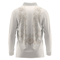Personalised Filipino Freemasonry Long Sleeve Polo Shirt Masonic Barong Tagalog Inspired Black