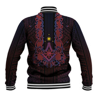 Personalised Philippines Barong Tagalog Freemasonry Baseball Jacket Filipino Masonic Polynesian Pattern
