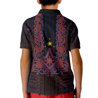 Personalised Philippines Barong Tagalog Freemasonry Kid Polo Shirt Filipino Masonic Polynesian Pattern
