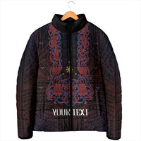 Personalised Philippines Barong Tagalog Freemasonry Padded Jacket Filipino Masonic Polynesian Pattern