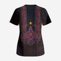 Personalised Philippines Barong Tagalog Freemasonry Scrub Top Filipino Masonic Polynesian Pattern