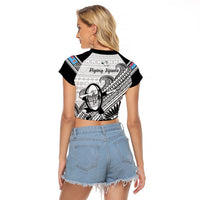 Fiji Tapa Rugby Raglan Cropped T Shirt Flying Fijian 2023 World Cup With Dabbing Ball - Wonder Print Shop