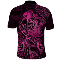 Polynesia Breast Cancer Awareness Polo Shirt No One Fights Alone Pink Ribbon With Butterfly - Wonder Print Shop