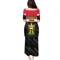 Iraq National Day Family Matching Puletasi Dress and Hawaiian Shirt Iraqi Coat Of Arms With Flag Style - Wonder Print Shop