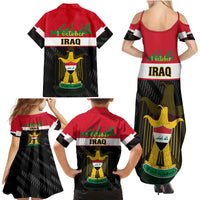 Iraq National Day Family Matching Summer Maxi Dress and Hawaiian Shirt Iraqi Coat Of Arms With Flag Style - Wonder Print Shop