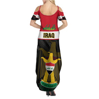 Iraq National Day Family Matching Summer Maxi Dress and Hawaiian Shirt Iraqi Coat Of Arms With Flag Style - Wonder Print Shop